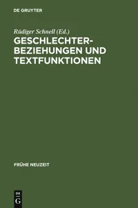 Geschlechterbeziehungen und Textfunktionen_cover