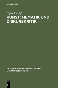 Kunstthematik und Diskurskritik_cover