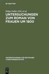 Untersuchungen zum Roman von Frauen um 1800_cover