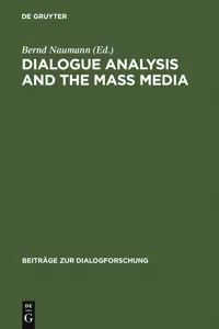 Dialogue Analysis and the Mass Media_cover