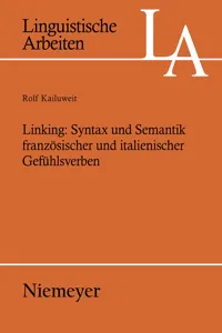 Linking: Syntax und Semantik französischer und italienischer Gefühlsverben_cover