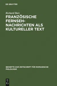 Französische Fernsehnachrichten als kultureller Text_cover