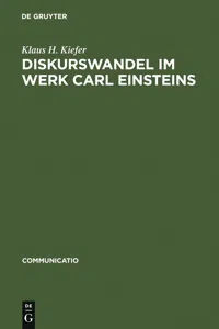 Diskurswandel im Werk Carl Einsteins_cover