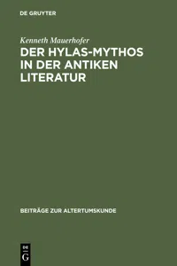 Der Hylas-Mythos in der antiken Literatur_cover