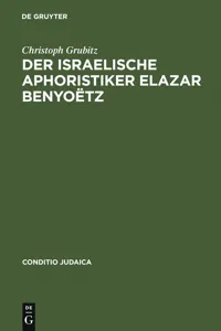 Der israelische Aphoristiker Elazar Benyoëtz_cover