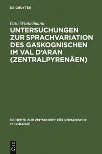 Untersuchungen zur Sprachvariation des Gaskognischen im Val d'Aran_cover