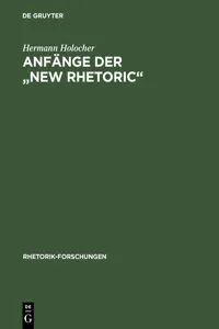 Anfänge der "New Rhetoric"_cover