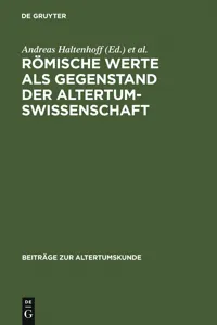 Römische Werte als Gegenstand der Altertumswissenschaft_cover