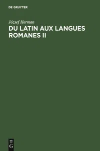 Du latin aux langues romanes II_cover