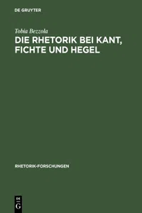 Die Rhetorik bei Kant, Fichte und Hegel_cover