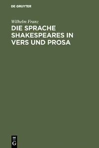 Die Sprache Shakespeares in Vers und Prosa_cover