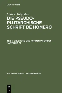 Einleitung und Kommentar zu den Kapiteln 1-73_cover