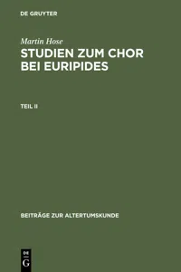 Martin Hose: Studien zum Chor bei Euripides. Teil 2_cover