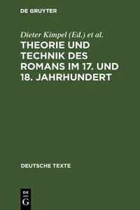 Theorie und Technik des Romans im 17. und 18. Jahrhundert_cover