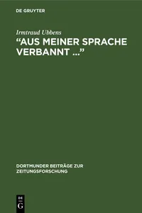 "Aus meiner Sprache verbannt ..."_cover