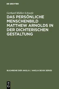 Das persönliche Menschenbild Matthew Arnolds in der dichterischen Gestaltung_cover