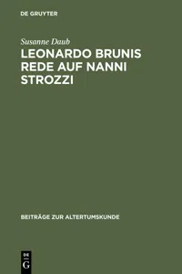 Leonardo Brunis Rede auf Nanni Strozzi_cover