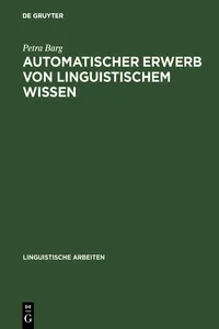 Automatischer Erwerb von linguistischem Wissen_cover