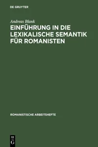 Einführung in die lexikalische Semantik für Romanisten_cover