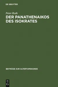 Der Panathenaikos des Isokrates_cover