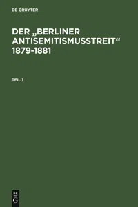 Der "Berliner Antisemitismusstreit" 1879-1881_cover