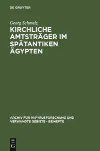 Kirchliche Amtsträger im spätantiken Ägypten_cover