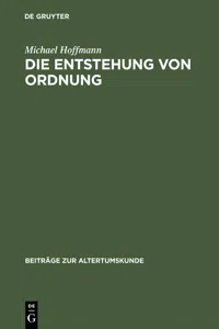 Die Entstehung von Ordnung_cover