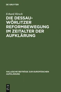 Die Dessau-Wörlitzer Reformbewegung im Zeitalter der Aufklärung_cover