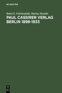 Paul Cassirer Verlag Berlin 1898-1933_cover