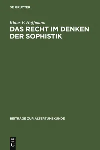 Das Recht im Denken der Sophistik_cover