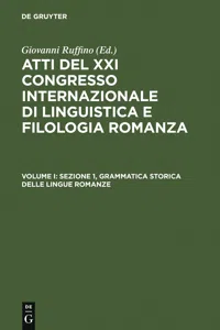 Sezione 1, Grammatica storica delle lingue romanze_cover