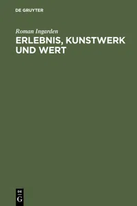 Erlebnis, Kunstwerk und Wert_cover