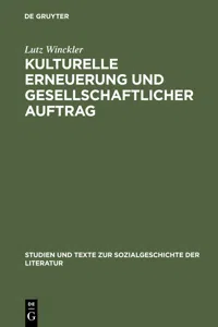 Kulturelle Erneuerung und gesellschaftlicher Auftrag_cover