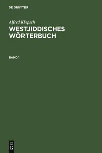 Westjiddisches Wörterbuch_cover