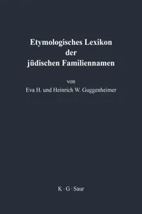 Etymologisches Lexikon der jüdischen Familiennamen_cover