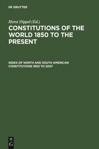 Index of North and South American Constitutions 1850 to 2007_cover