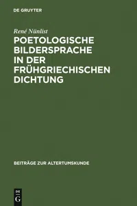 Poetologische Bildersprache in der frühgriechischen Dichtung_cover