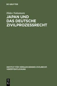Japan und das deutsche Zivilprozessrecht_cover