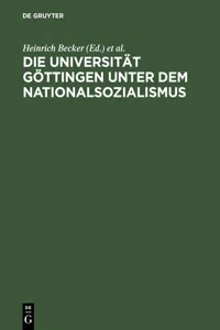 Die Universität Göttingen unter dem Nationalsozialismus_cover