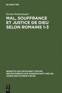 Mal, souffrance et justice de Dieu selon Romains 1-3_cover