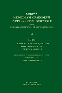 Galeni In Hippocratis De aere aquis locis commentariorum I–IV versio Arabica_cover