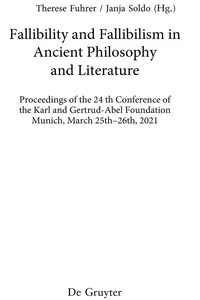 Fallibility and Fallibilism in Ancient Philosophy and Literature_cover