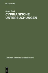 Cyprianische Untersuchungen_cover