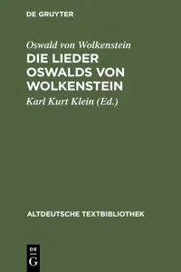 Die Lieder Oswalds von Wolkenstein_cover