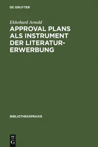 Approval plans als Instrument der Literaturerwerbung_cover