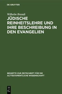 Jüdische Reinheitslehre und ihre Beschreibung in den Evangelien_cover