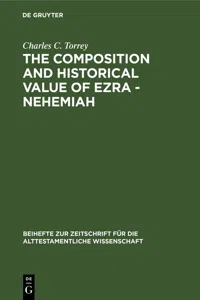 The composition and historical value of Ezra - Nehemiah_cover