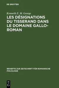 Les désignations du tisserand dans le domaine gallo-roman_cover