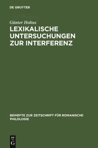 Lexikalische Untersuchungen zur Interferenz_cover