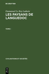 Emmanuel Le Roy Ladurie: Les paysans de Languedoc. Tome I_cover